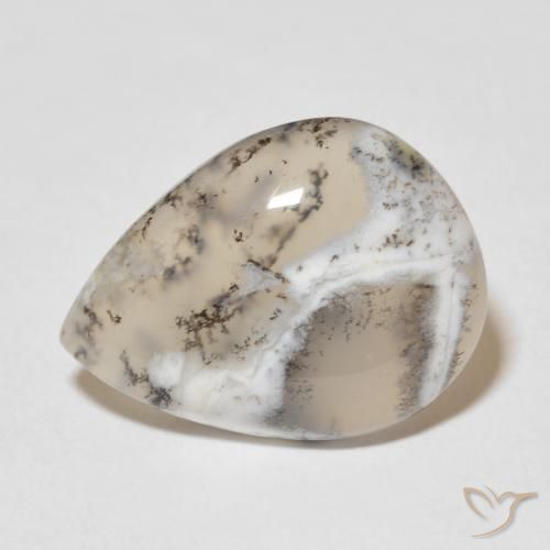 11.27ct طبيعي أبيض متعدد الألوان عقيق شجيري, شكل الكمثرى, غير شفاف