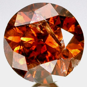 ألماس طبيعي بلون Orangy Cognac، وزن ‎0.62‎ قيراط، شكل دائري، مقاس ‎5.48‎ مم