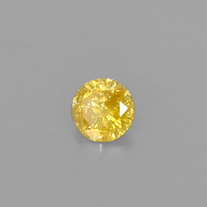 ألماس طبيعي بلون أصفر، وزن ‎0.12‎ قيراط، شكل دائري، مقاس ‎3.21‎ مم