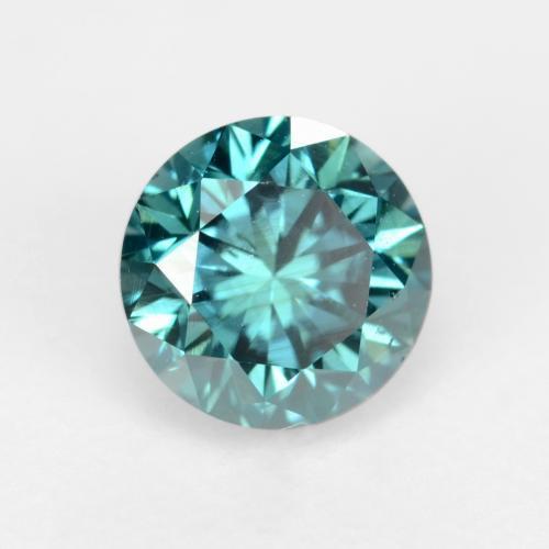 ألماس طبيعي بلون Vivid Greenish Blue، وزن ‎0.37‎ قيراط، شكل دائري، مقاس ‎4.44‎ مم