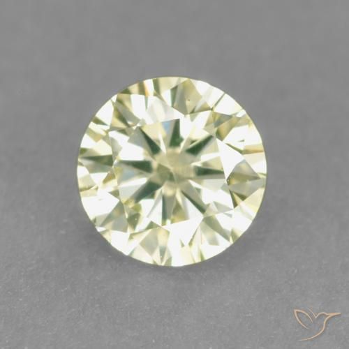 0.19ct طبيعي أصفر مخضر فاتح الماس, دائري, قليلا جدا