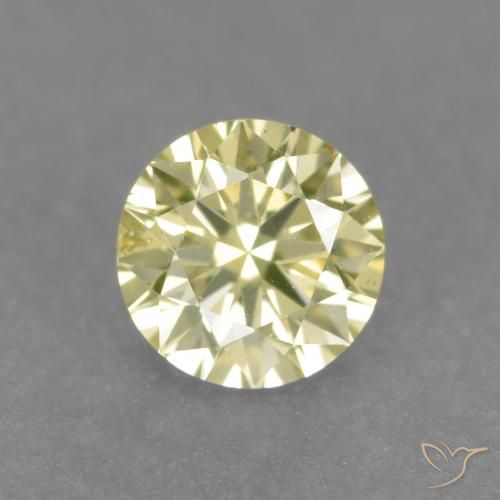 0.17ct طبيعي أصفر فاتح-متوسط الماس, دائري, قليلا جدا