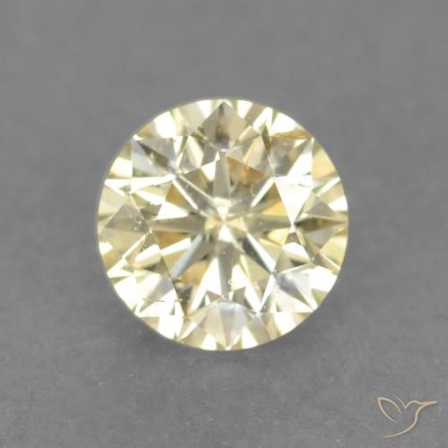 0.18ct طبيعي أصفر فاتح الماس, دائري, قليلا جدا