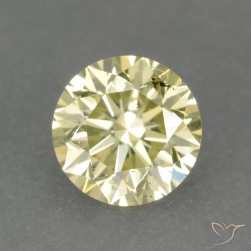 0.22ct طبيعي الأصفر الليمونى الماس, دائري, قليلا جدا