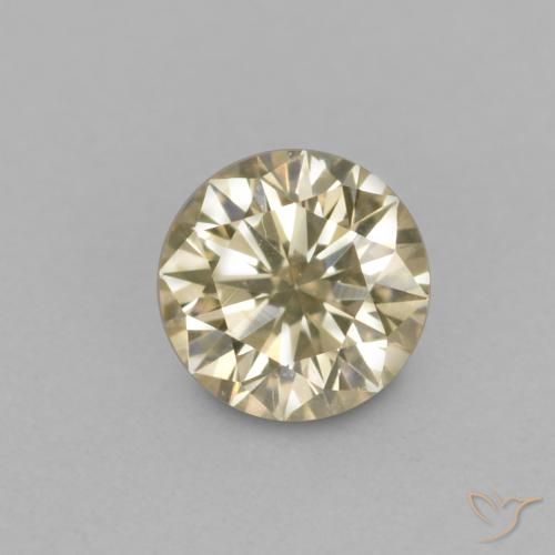0.14ct طبيعي شامبانيا الماس, دائري, VVS-VS