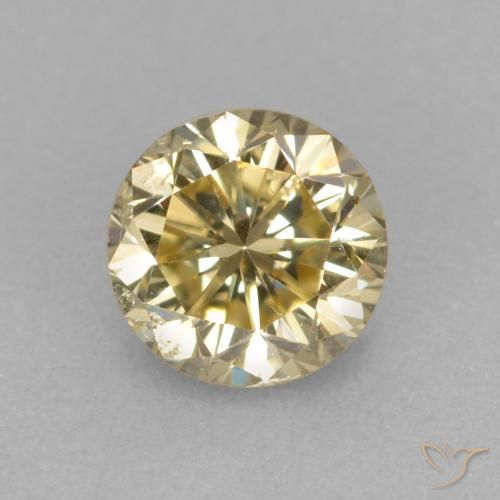 0.26ct طبيعي شامبانيا الماس, دائري, قليلا جدا