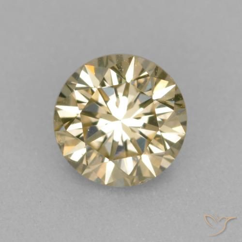 0.36ct طبيعي شامبانيا الماس, دائري, قليلا جدا