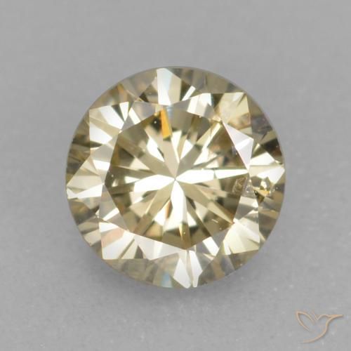 0.17ct طبيعي شامبانيا الماس, دائري, قليلا جدا