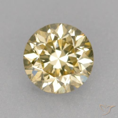 0.31ct طبيعي شمبانيا الماس, دائري, قليلا جدا