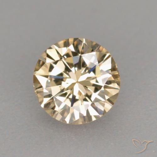0.25ct طبيعي بنى-ذهبى فاتح جدا الماس, دائري, VS-SI