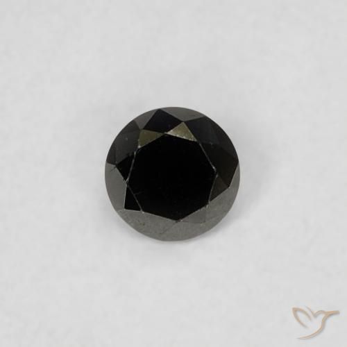 0.09ct طبيعي أسود الماس, دائري, غير شفاف