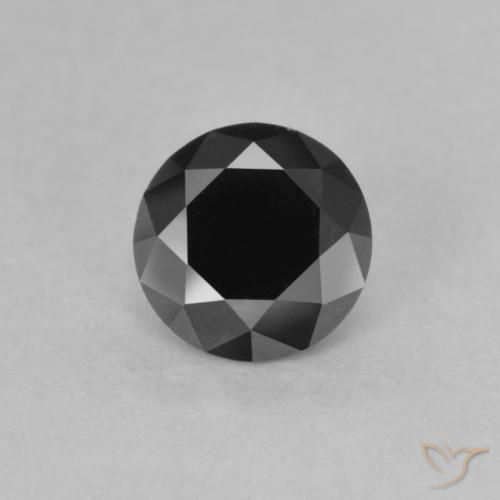 0.85ct طبيعي أسود الماس, دائري, غير شفاف