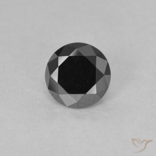 0.55ct طبيعي أسود الماس, دائري, غير شفاف