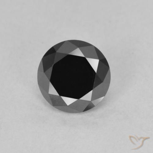 0.78ct طبيعي أسود الماس, دائري, غير شفاف