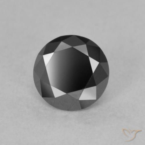 0.59ct طبيعي أسود الماس, دائري, غير شفاف