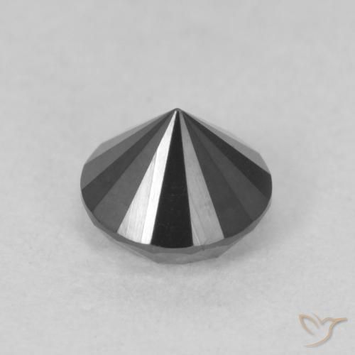 الماس أسود طبيعي، دائري، 0.80 قيراط، غير شفاف