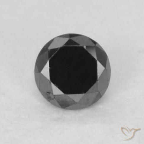 0.05ct طبيعي أسود الماس, دائري, غير شفاف