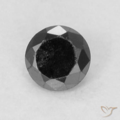 0.04ct طبيعي أسود الماس, دائري, غير شفاف