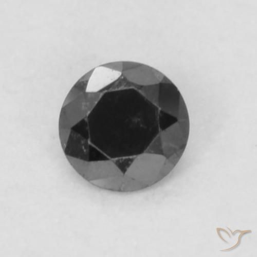 0.05ct طبيعي أسود الماس, دائري, غير شفاف