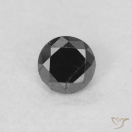 0.04ct طبيعي أسود الماس, دائري, غير شفاف