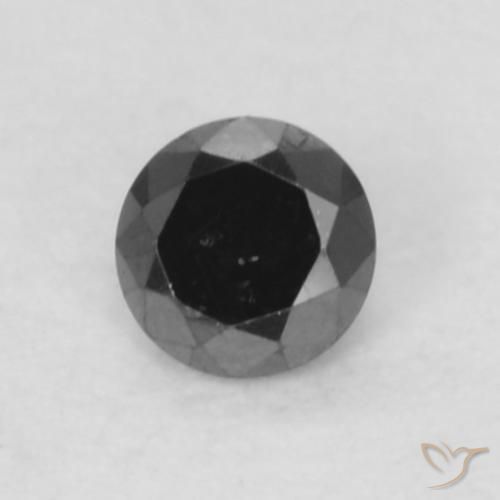 0.05ct طبيعي أسود الماس, دائري, غير شفاف