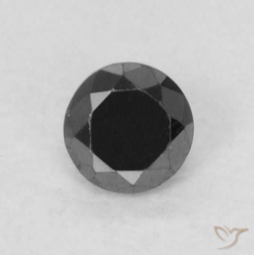0.06ct طبيعي أسود الماس, دائري, غير شفاف