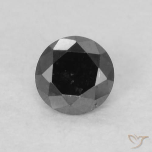 0.05ct طبيعي أسود الماس, دائري, غير شفاف