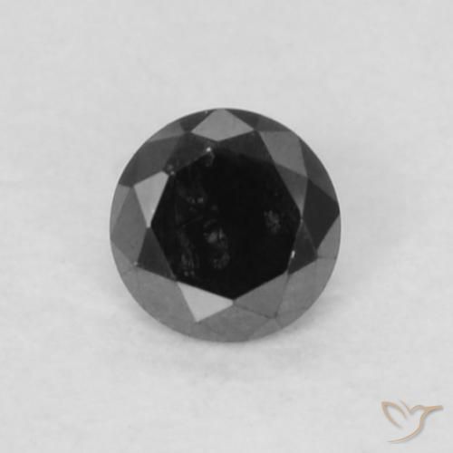 0.05ct طبيعي أسود الماس, دائري, غير شفاف