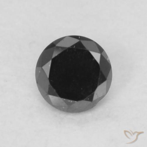 0.05ct طبيعي أسود الماس, دائري, غير شفاف