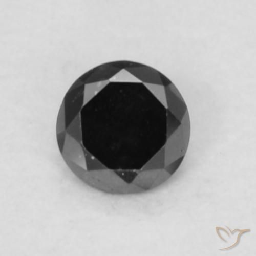 0.05ct طبيعي أسود الماس, دائري, غير شفاف, Photo A
