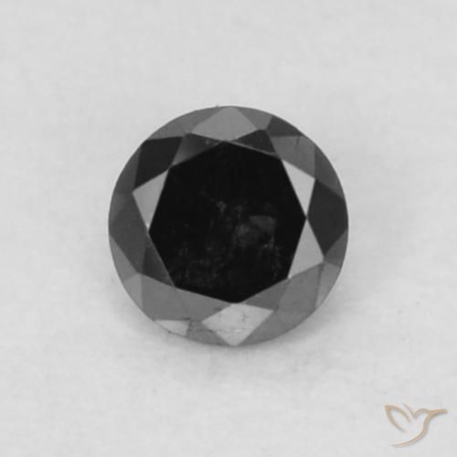 0.05ct طبيعي أسود الماس, دائري, غير شفاف