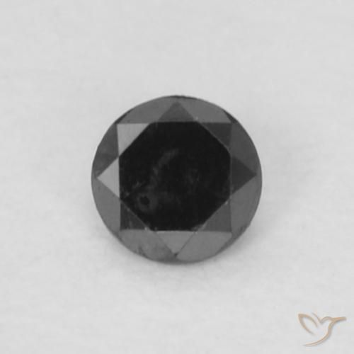 0.04ct طبيعي أسود الماس, دائري, غير شفاف