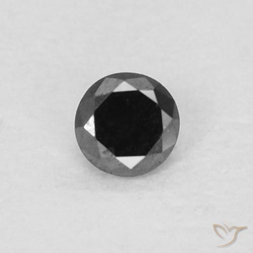 0.05ct طبيعي أسود الماس, دائري, غير شفاف