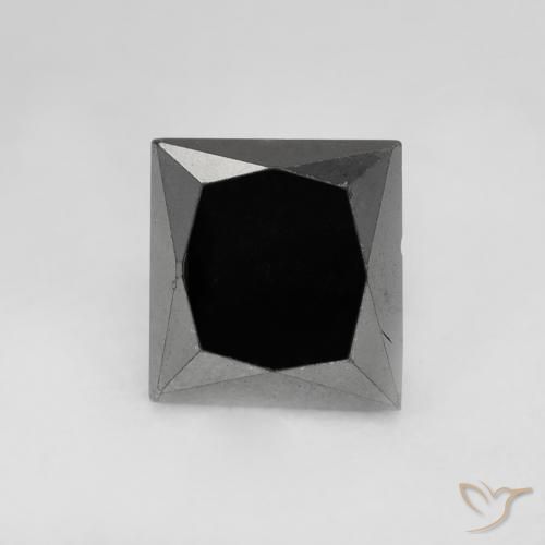 0.99ct طبيعي أسود الماس, مربع, غير شفاف
