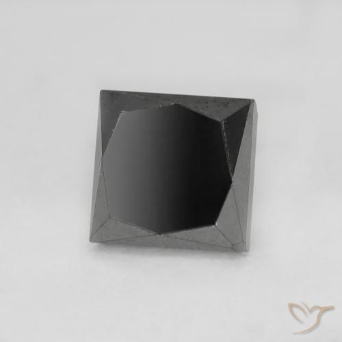 الماس أسود طبيعي، مربع، 0.98 قيراط، غير شفاف