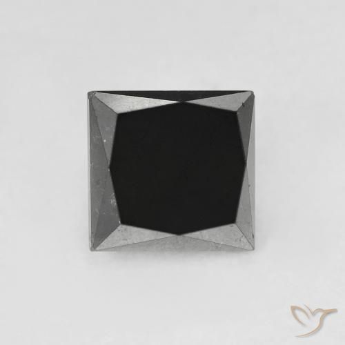 1.06ct طبيعي أسود الماس, مربع, غير شفاف, Photo A