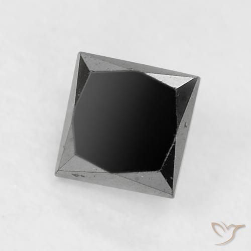 الماس أسود طبيعي، مربع، 0.29 قيراط، غير شفاف
