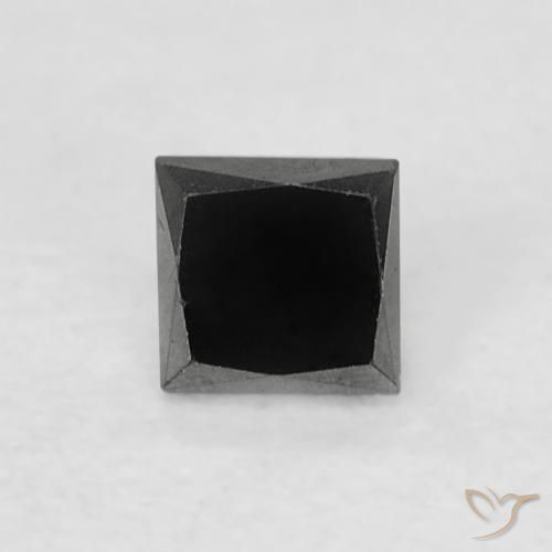 0.18ct طبيعي أسود الماس, مربع, غير شفاف