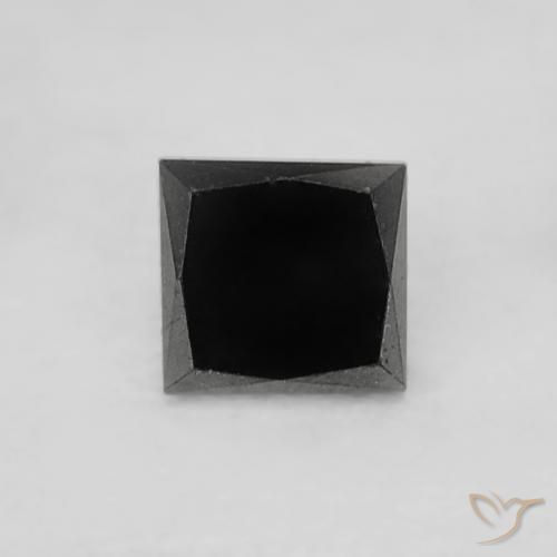 0.18ct طبيعي أسود الماس, مربع, غير شفاف