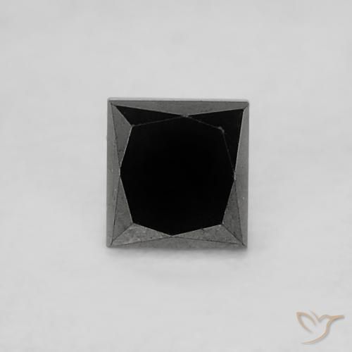 ألماس طبيعي بلون أسود، وزن ‎0.19‎ قيراط، شكل مربع، مقاس ‎2.7x2.6‎ مم