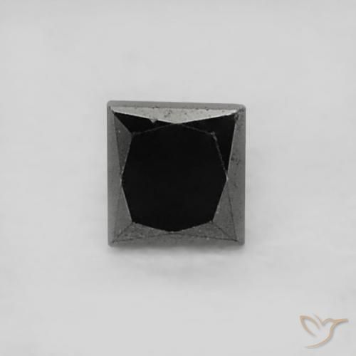 0.07ct طبيعي أسود الماس, مربع, غير شفاف
