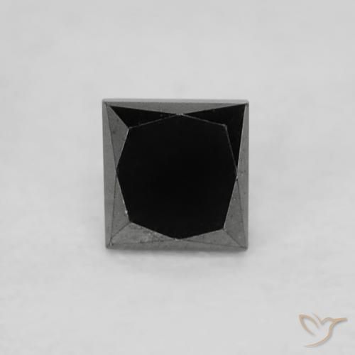 0.18ct طبيعي أسود الماس, مربع, غير شفاف