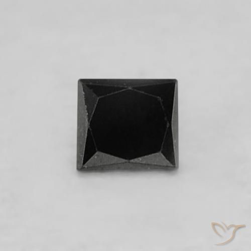 0.07ct طبيعي أسود الماس, مربع, غير شفاف