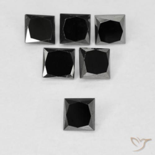 0.13ct طبيعي أسود الماس, مربع, غير شفاف