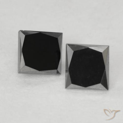 0.23ctw طبيعي أسود الماس, مربع, غير شفاف