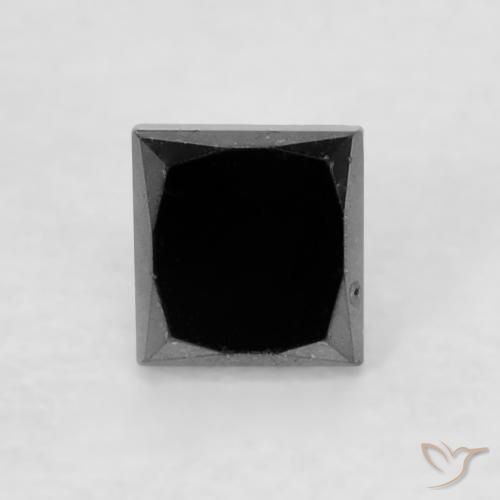 0.23ct طبيعي أسود الماس, مربع, غير شفاف