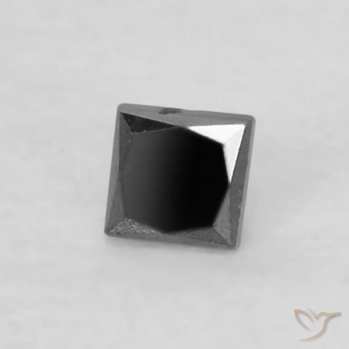 0.06ct طبيعي أسود الماس, مربع, غير شفاف