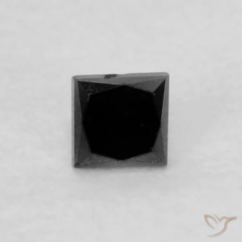 الماس أسود طبيعي، مربع، 0.06 قيراط، غير شفاف