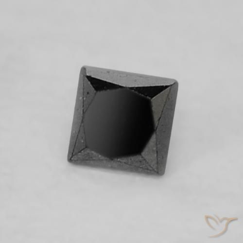 0.07ct طبيعي أسود الماس, مربع, غير شفاف