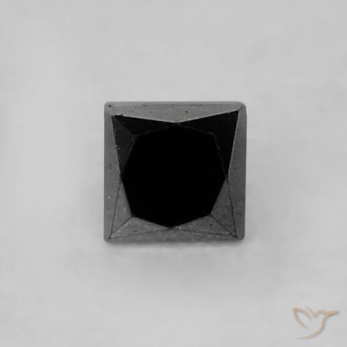 الماس أسود طبيعي، مربع، 0.07 قيراط، غير شفاف